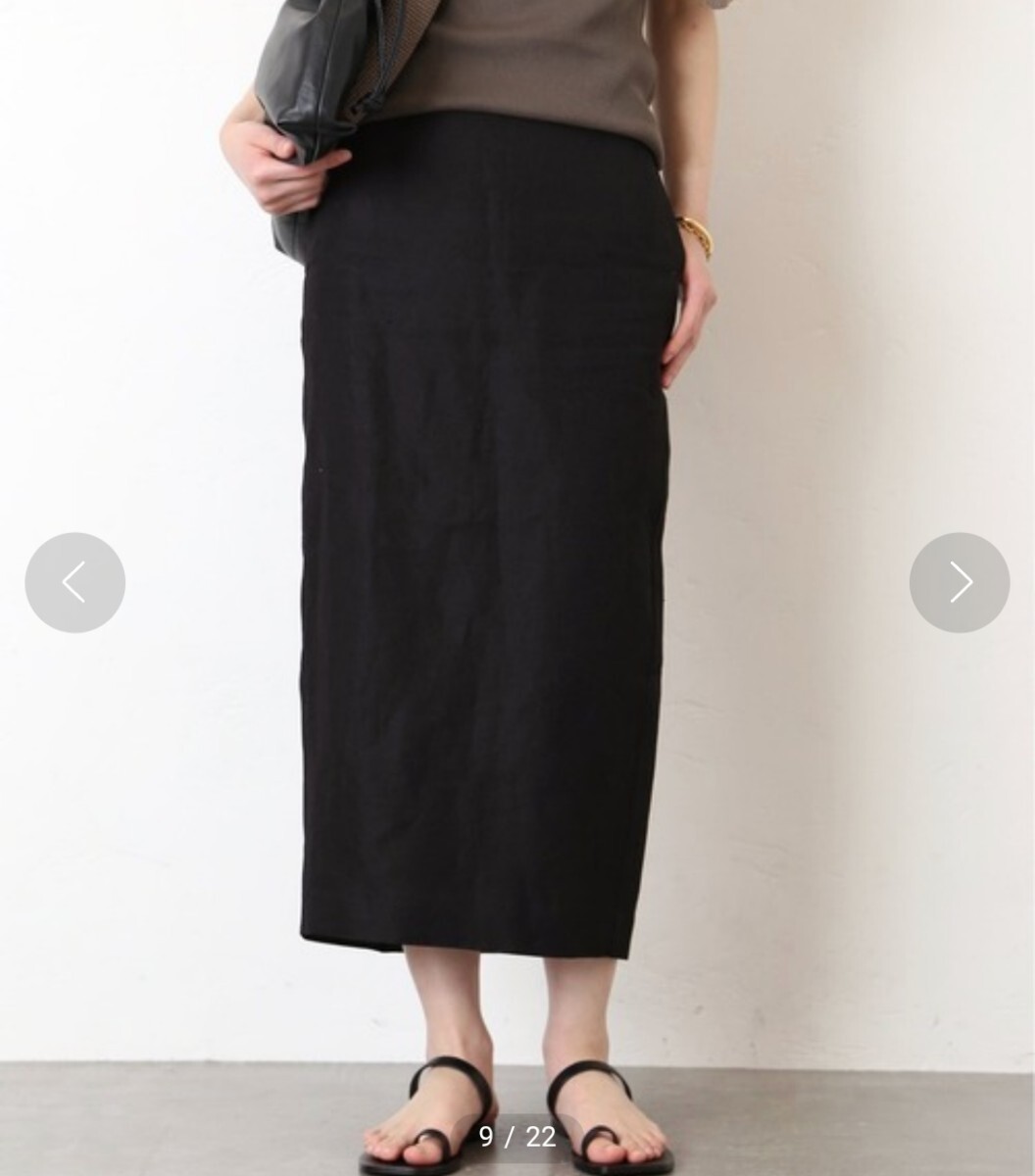 Deuxieme Classe リネンスカート ロング スカート ドゥーズィエムクラス 黒_画像10