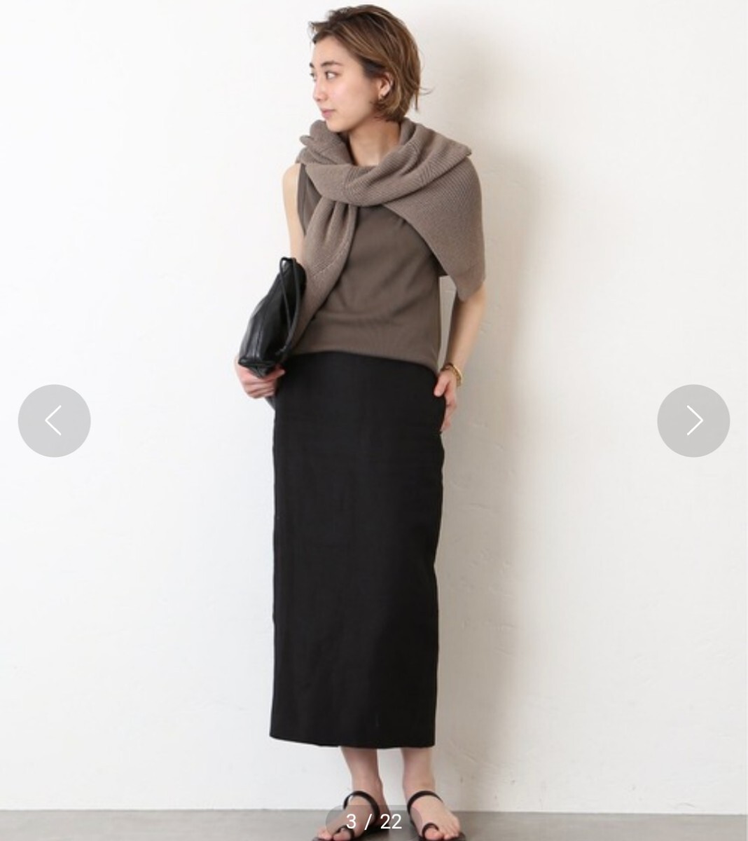 Deuxieme Classe リネンスカート ロング スカート ドゥーズィエムクラス 黒_画像2