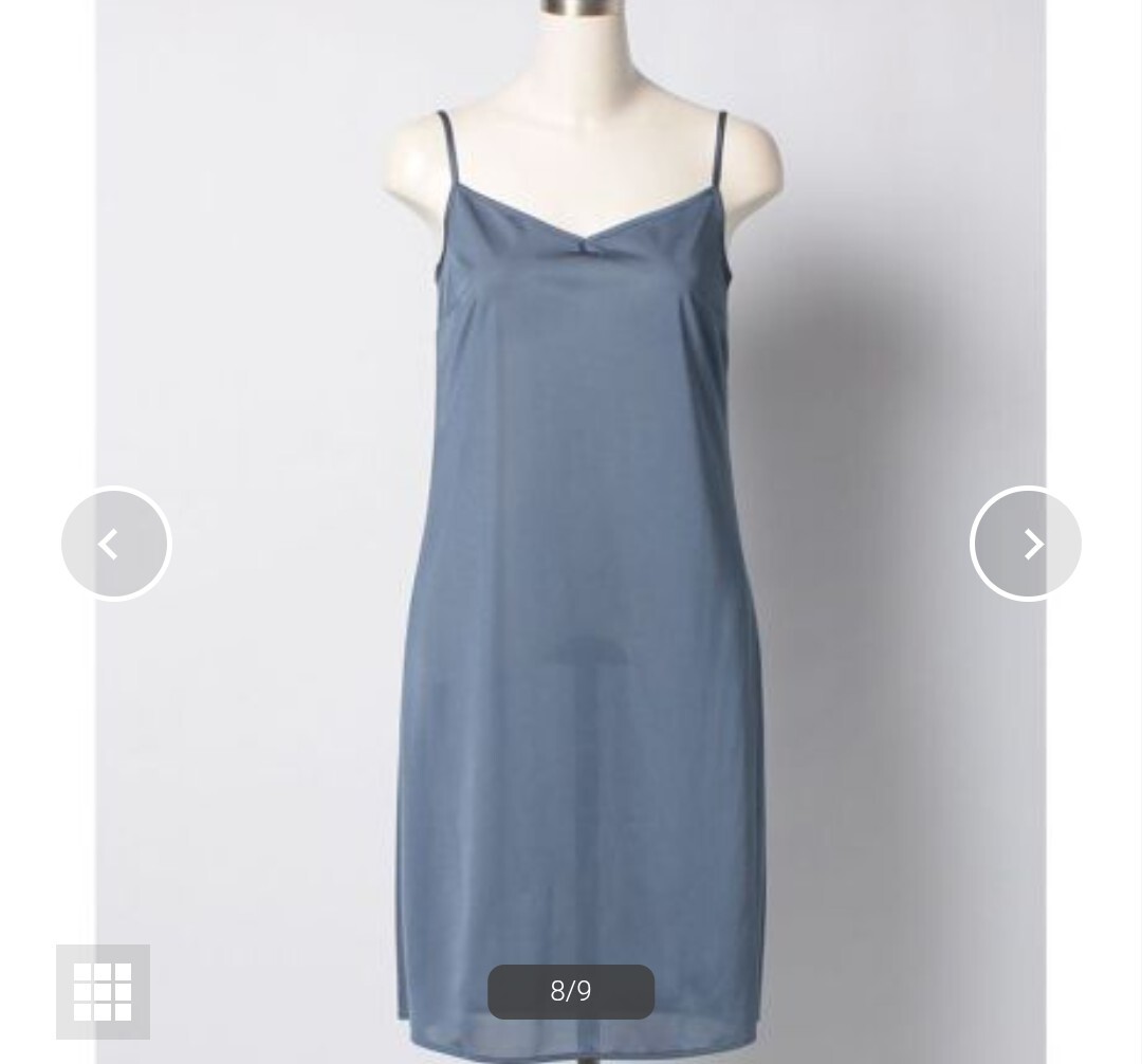 【新品】LOULOU WILLOUGHBY サテンフリルシャツワンピース ブルー_画像4