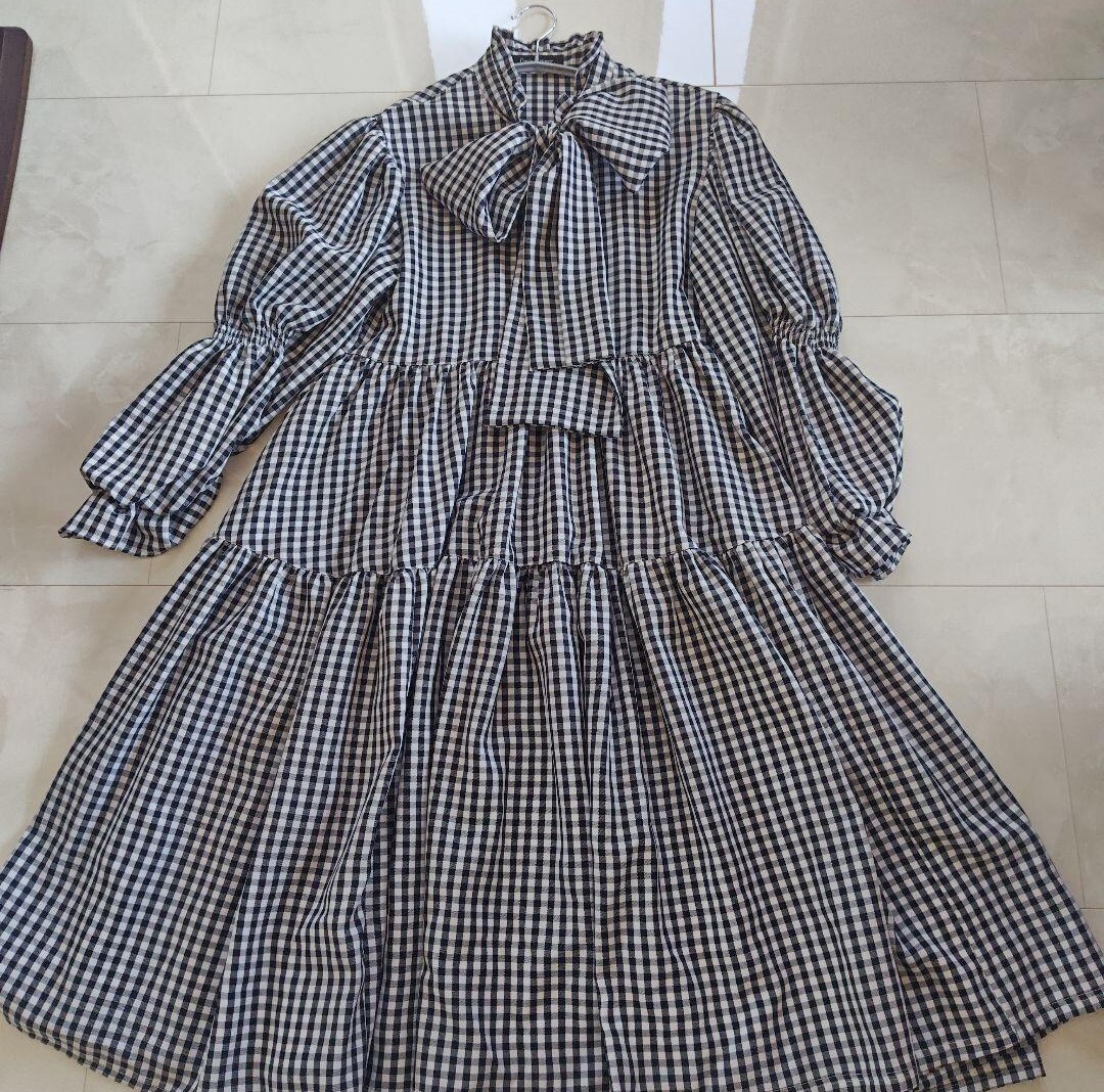 CANDY STRIPPER ギンガムチェックボウタイワンピース キャンディーストリッパー 黒_画像6