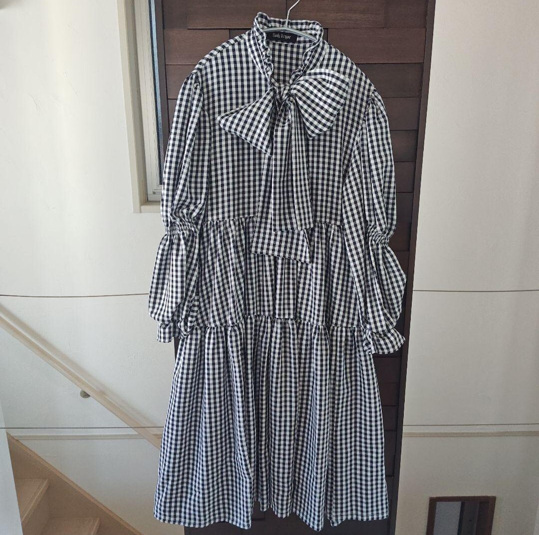 CANDY STRIPPER ギンガムチェックボウタイワンピース キャンディーストリッパー 黒_画像3