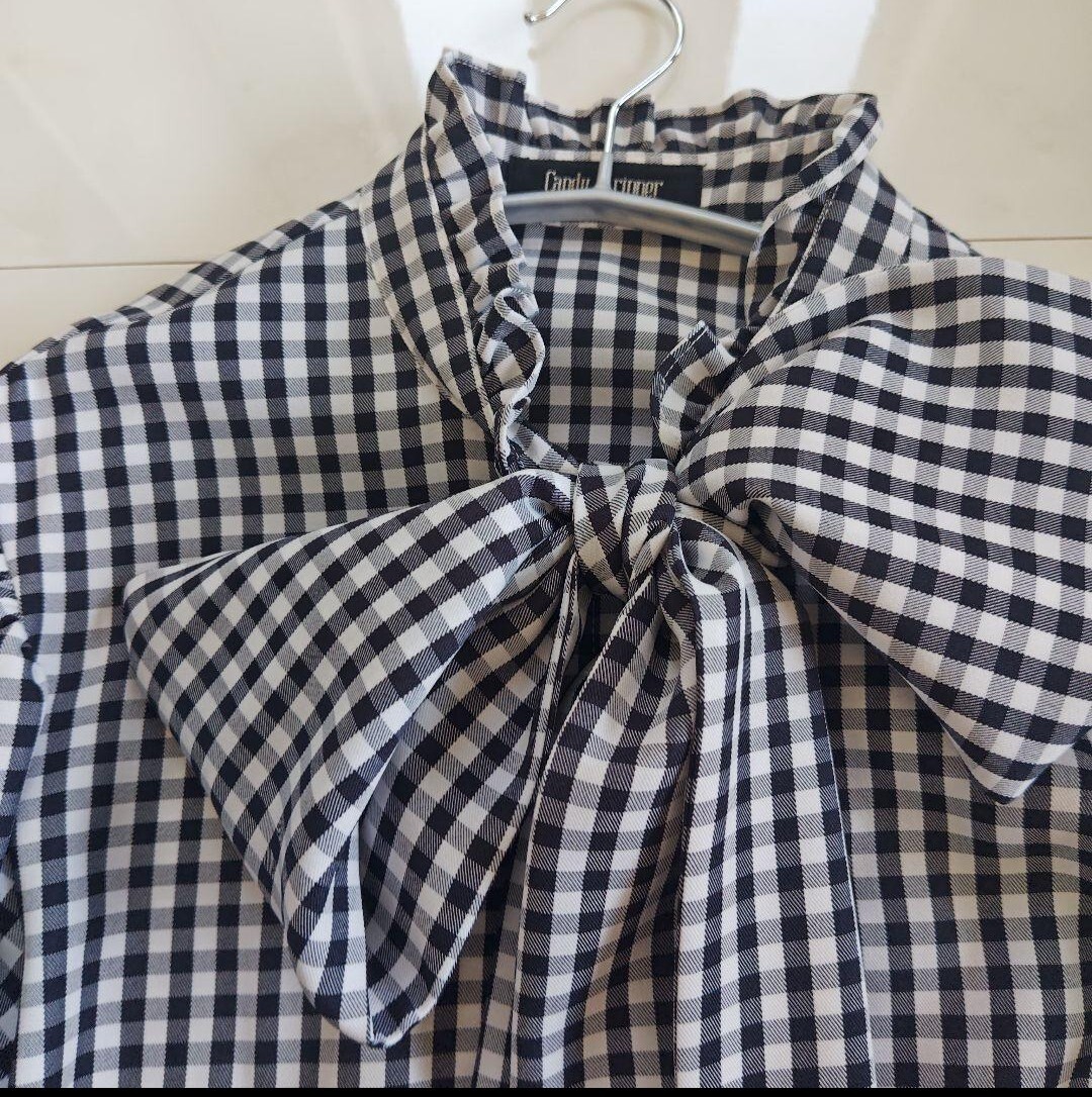 CANDY STRIPPER ギンガムチェックボウタイワンピース キャンディーストリッパー 黒_画像8