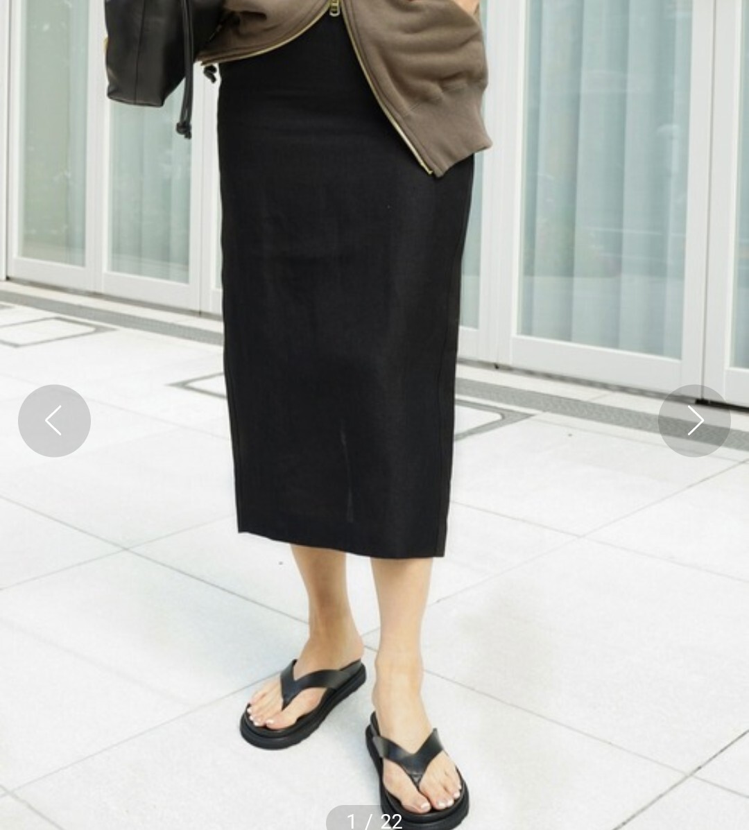 Deuxieme Classe リネンスカート ロング スカート ドゥーズィエムクラス 黒_画像4