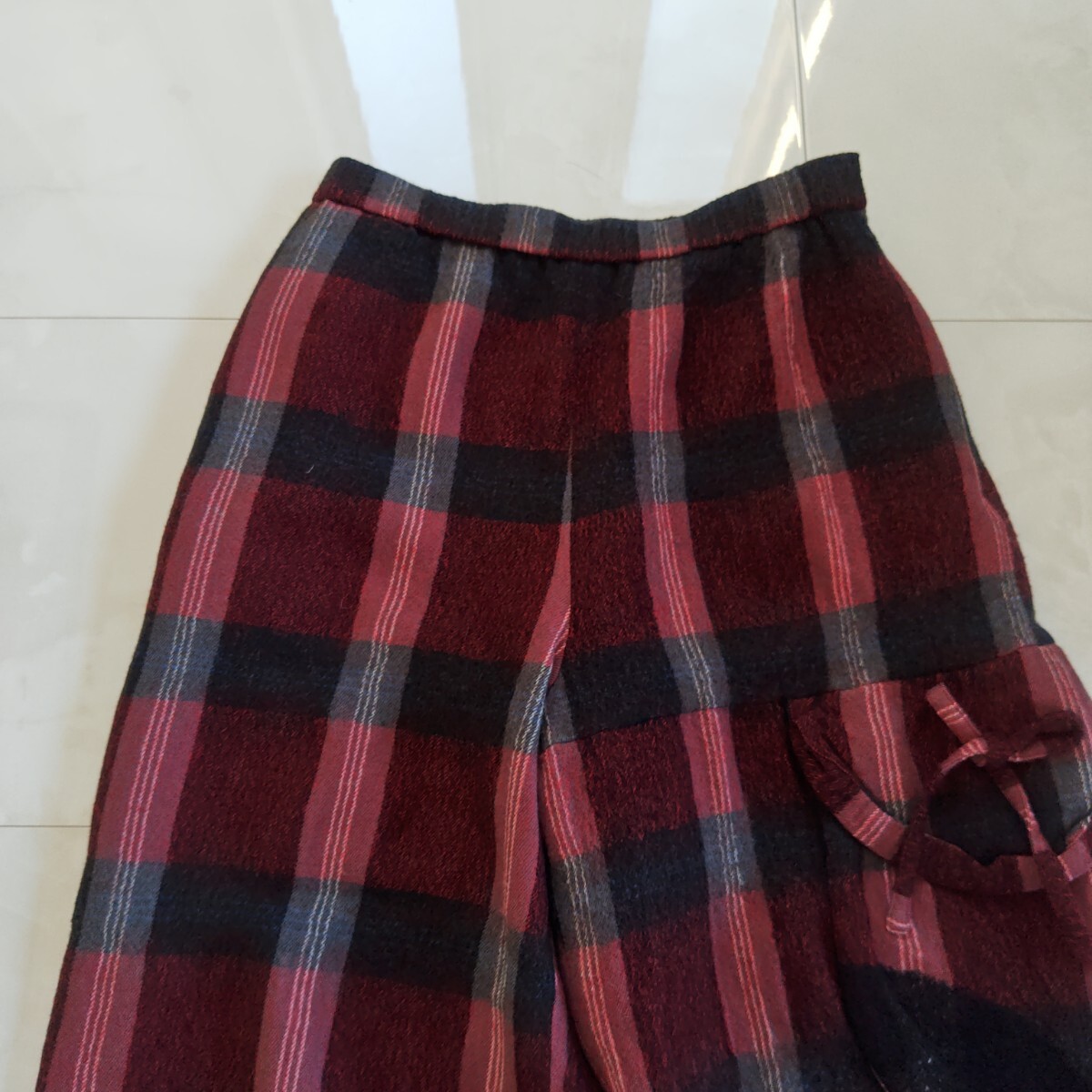 慈雨 センソユニコ ウール ワイドパンツ チェックポケット_画像3