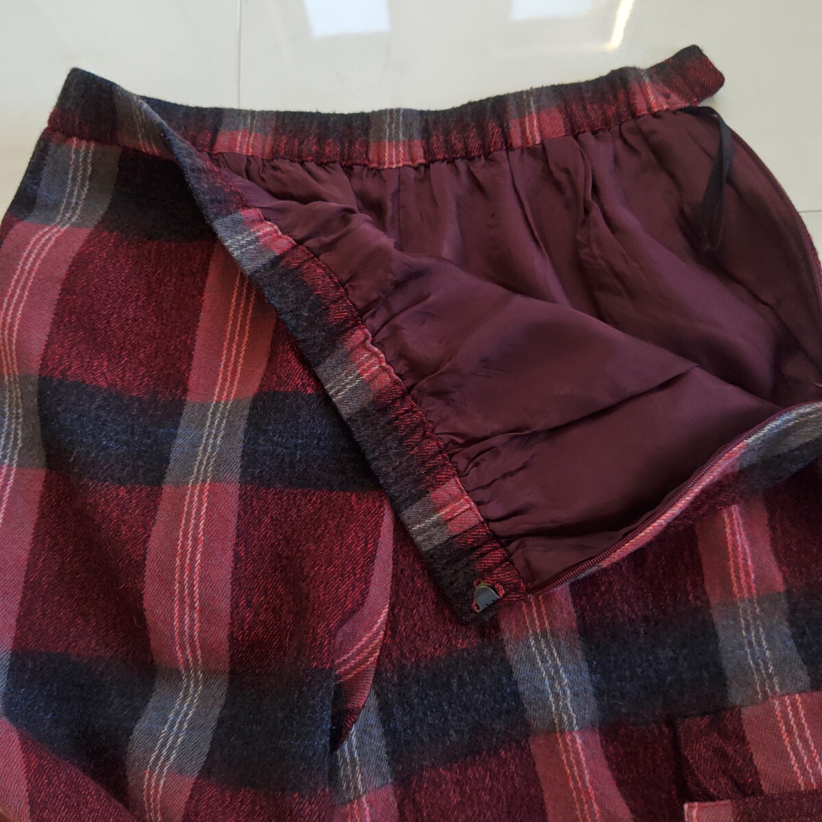 慈雨 センソユニコ ウール ワイドパンツ チェックポケット_画像5