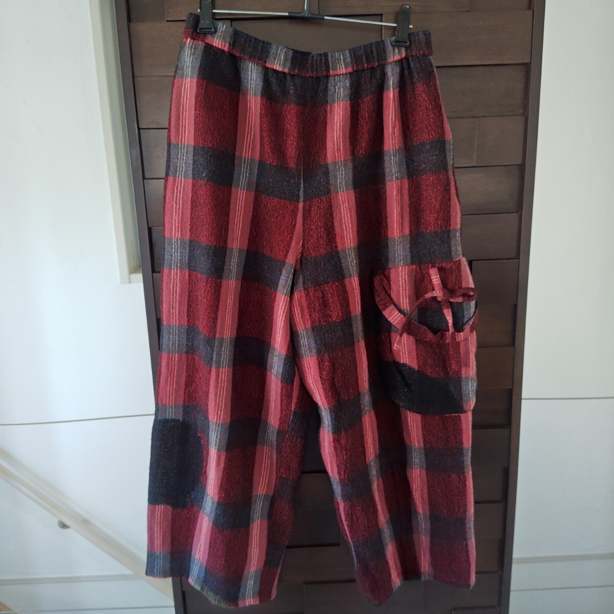 慈雨 センソユニコ ウール ワイドパンツ チェックポケット_画像7