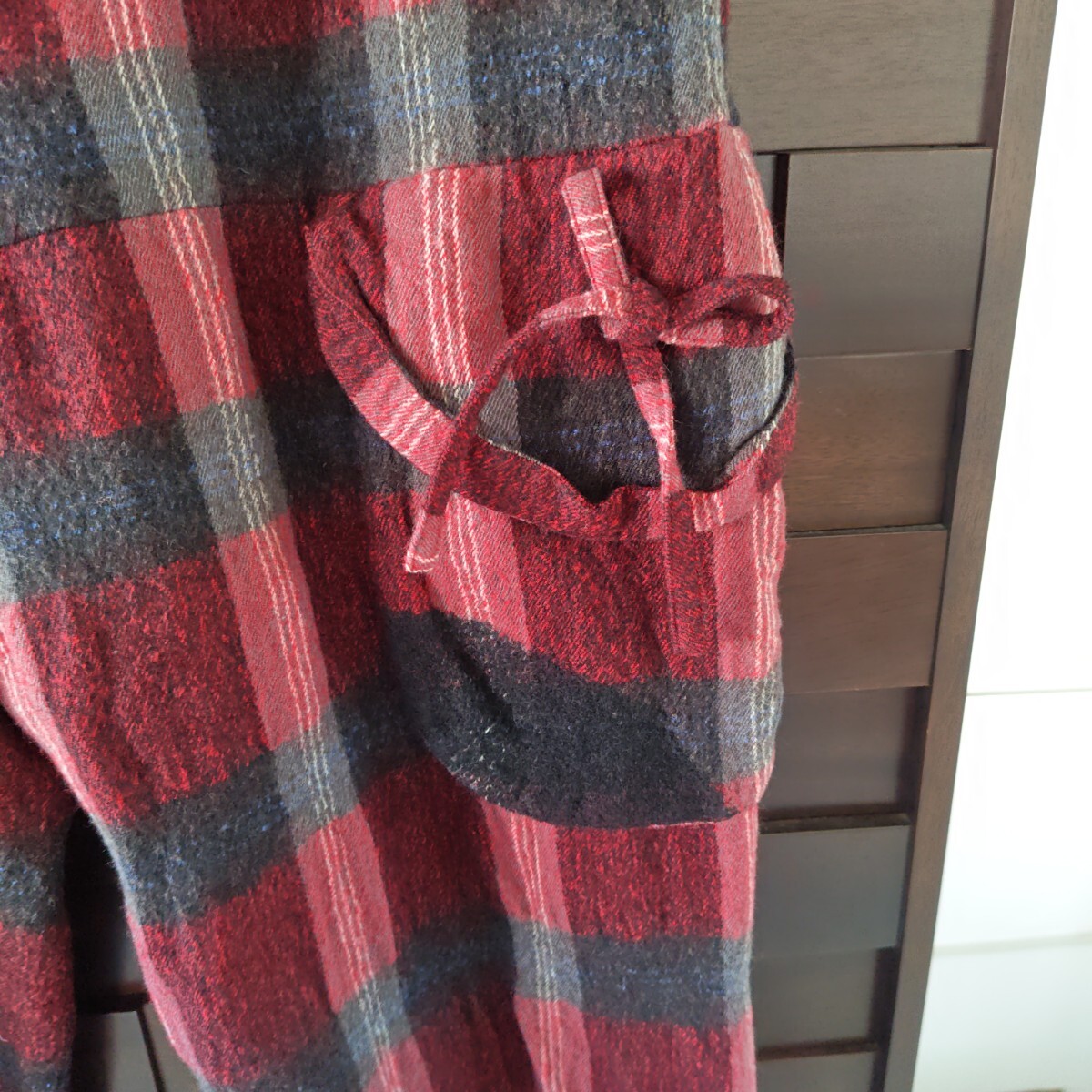 慈雨 センソユニコ ウール ワイドパンツ チェックポケット_画像8