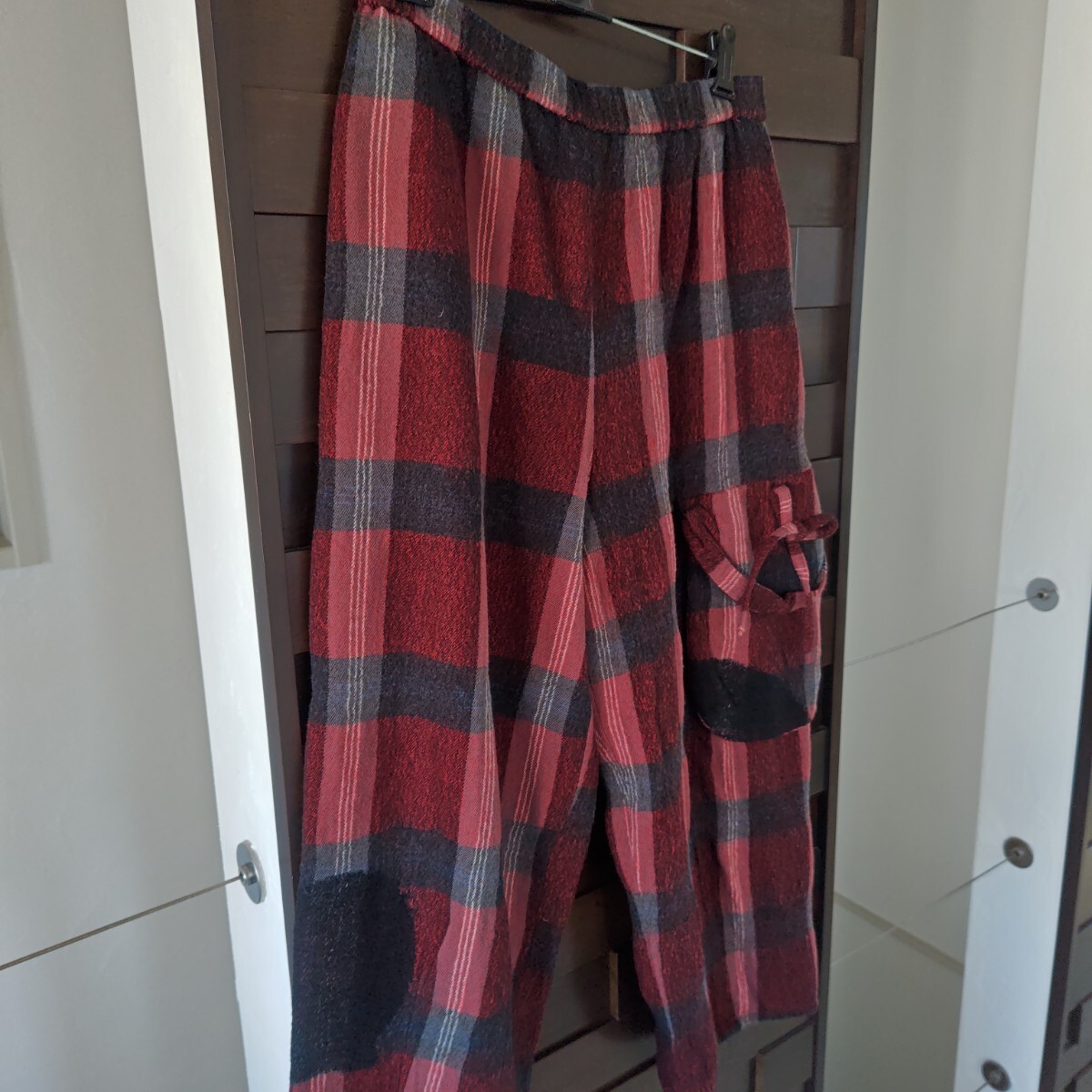 慈雨 センソユニコ ウール ワイドパンツ チェックポケット_画像9