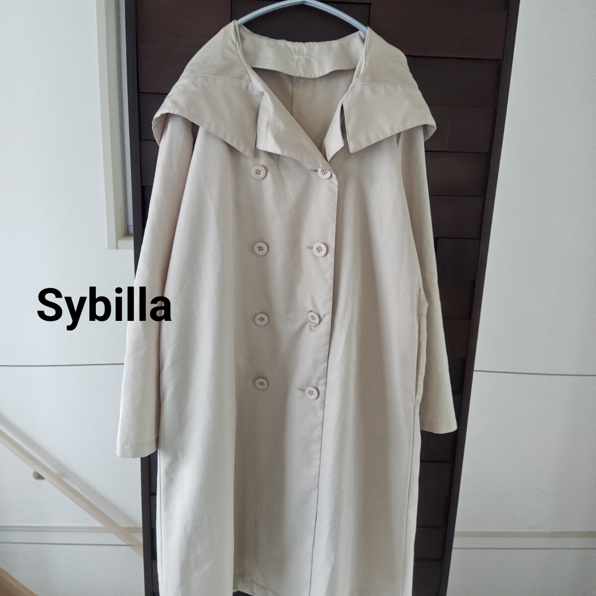 Sybilla シビラ 撥水加工 フーディーコート レインコート_画像1