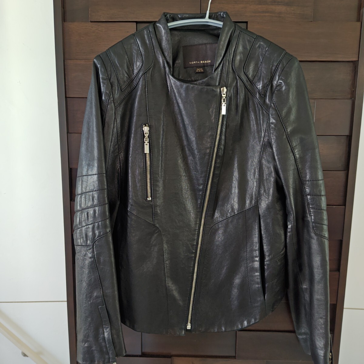 NORTH BEACH ライダースジャケット ラムレザー 羊革 黒_画像5