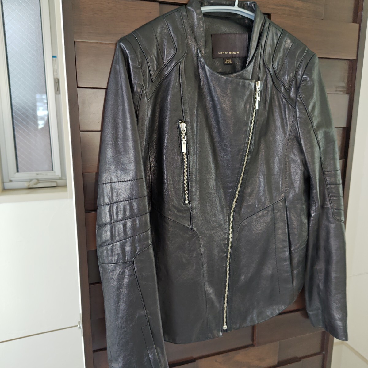 NORTH BEACH ライダースジャケット ラムレザー 羊革 黒_画像6