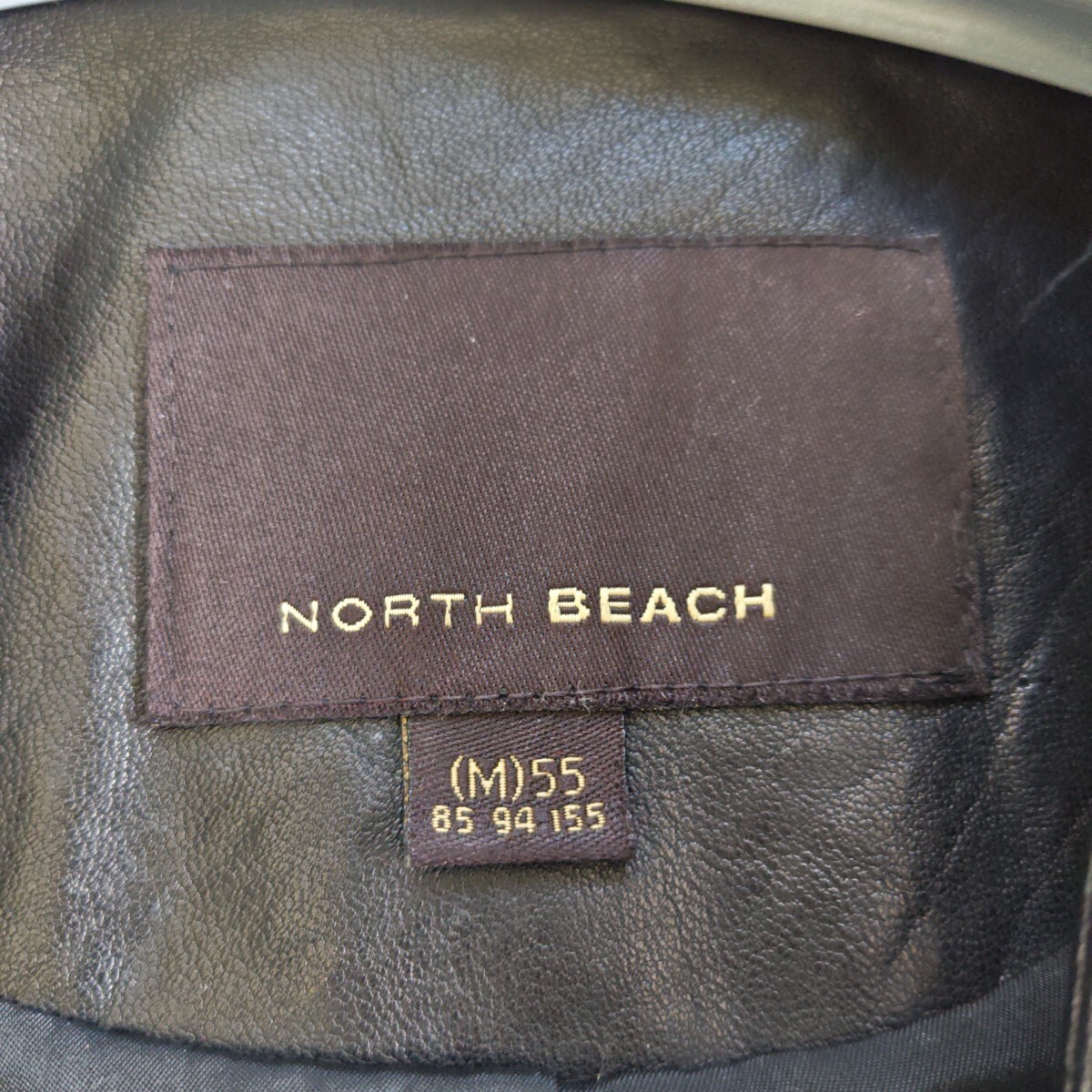 NORTH BEACH ライダースジャケット ラムレザー 羊革 黒_画像9