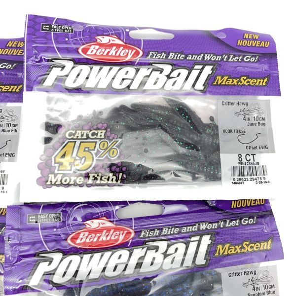 新品未使用 バークレイ マックスセント 4袋セット クリッターホッグ 4インチ 32本 サウスアフリカン スカッパノン 大量 まとめて 3010_画像4