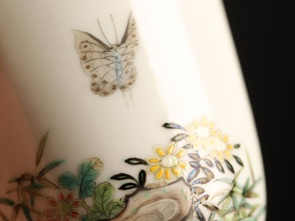 【琴》送料無料 中国美術 乾隆年製 花鳥紛彩碗 箱付 PA975_画像2