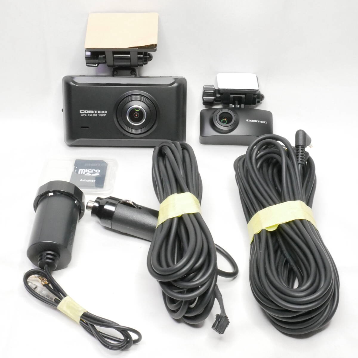 ◆COMTEC コムテック 前後2カメラ ZDR025 ドライブレコーダー FW Ver 103 マイクロSD32GB◆_画像1