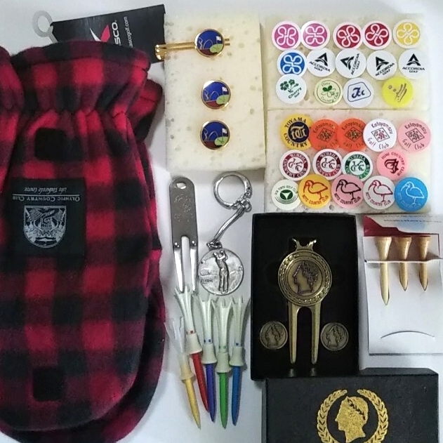 値下げ＊未使用あり＊ゴルフグッズ まとめて＊グリーンフォーク マーカー ティー 手袋 ネクタイピン カフスボタン 等 PHOENIX COUNTRY CLUB_画像1