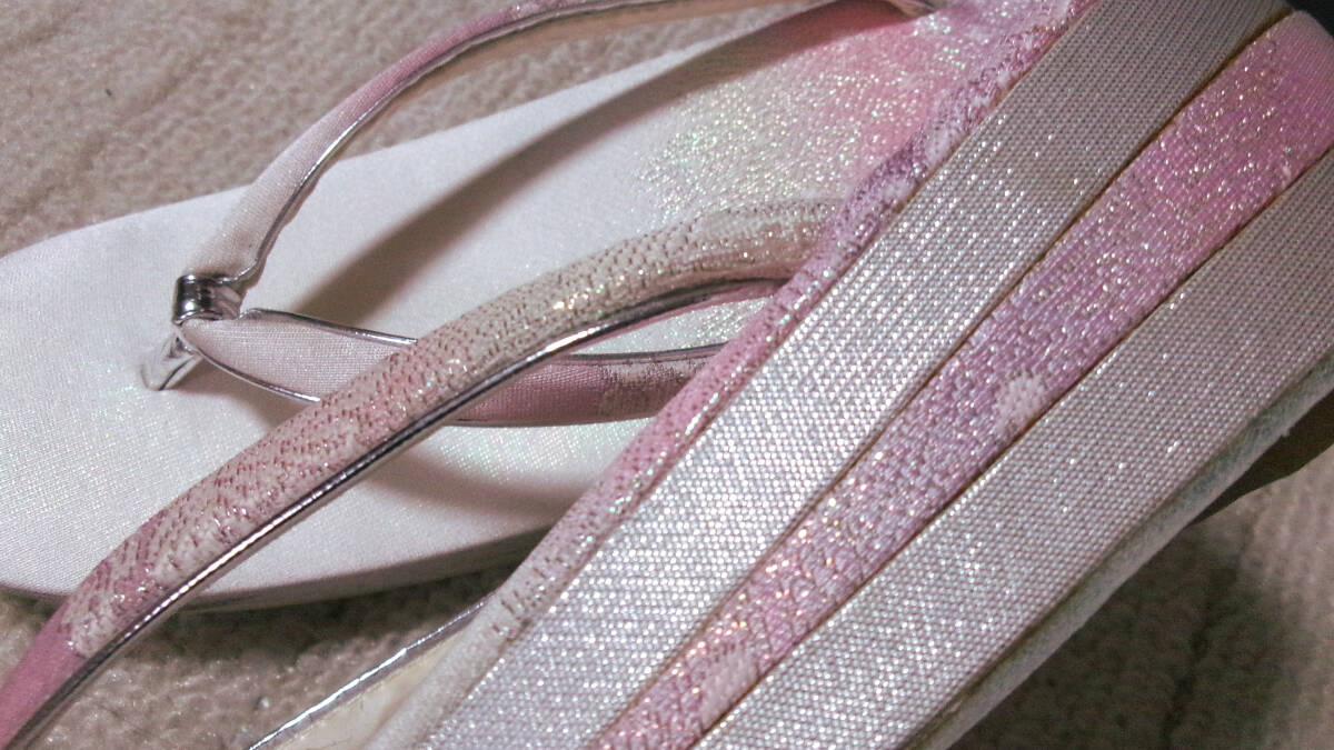 【経年保管品】礼装用※白色羽根華柄※和装※草履※24㎝。：＊_画像6