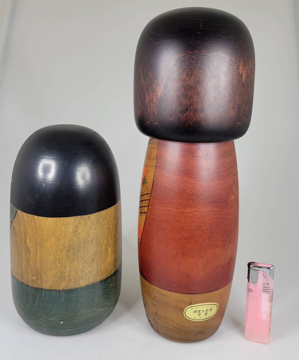  старый kokeshi 2 body совместно яйцо Saburou ... произведение retro .... девочка daruma традиция прикладное искусство японская кукла украшение 