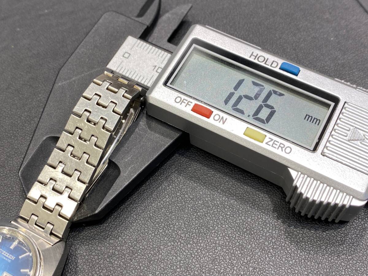 時計 シチズン CITIZEN オートマ AUTOMATIC 21石 3針 デイデイト 自動巻き 4-661630 ブルー文字盤 中古 稼働品★1533_画像10