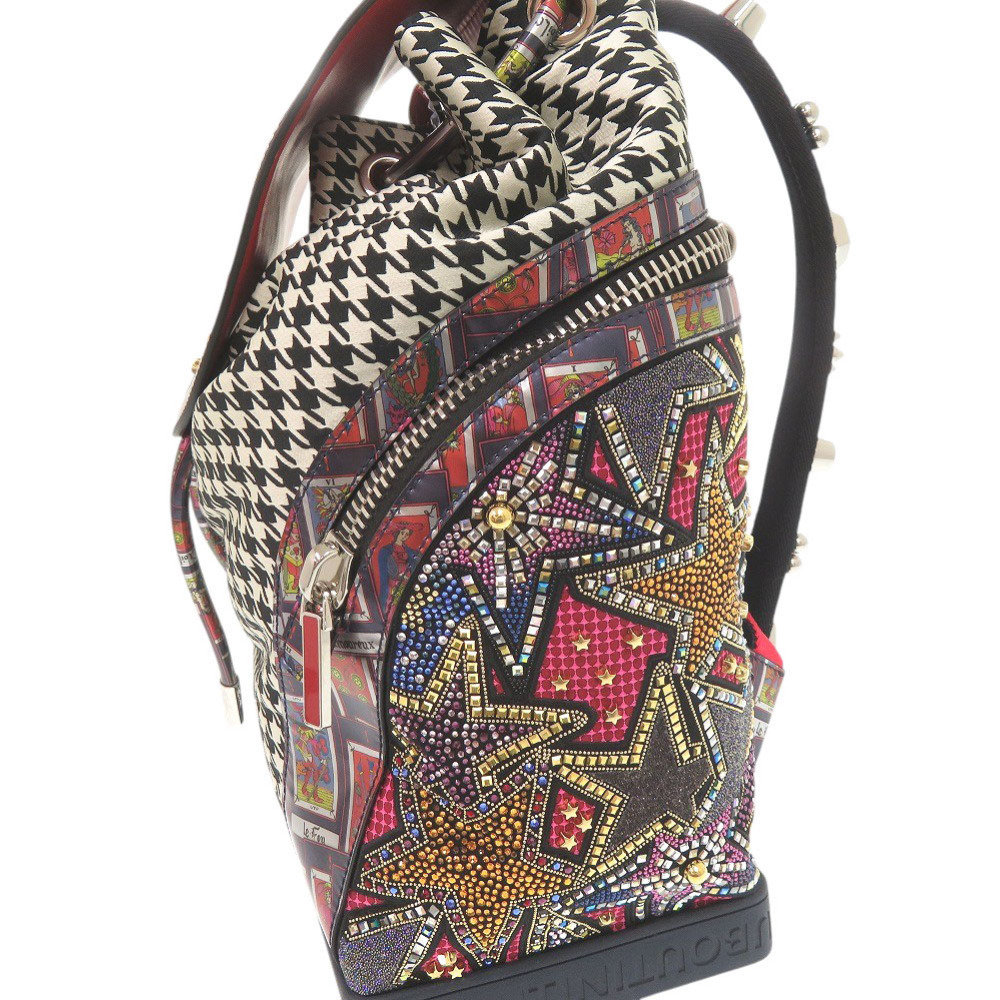 新品同様 クリスチャンルブタン エクスプローラーファンク キャンバス ラメストーン 2WAY リュック デイパック 1231 Christian Louboutin_画像5