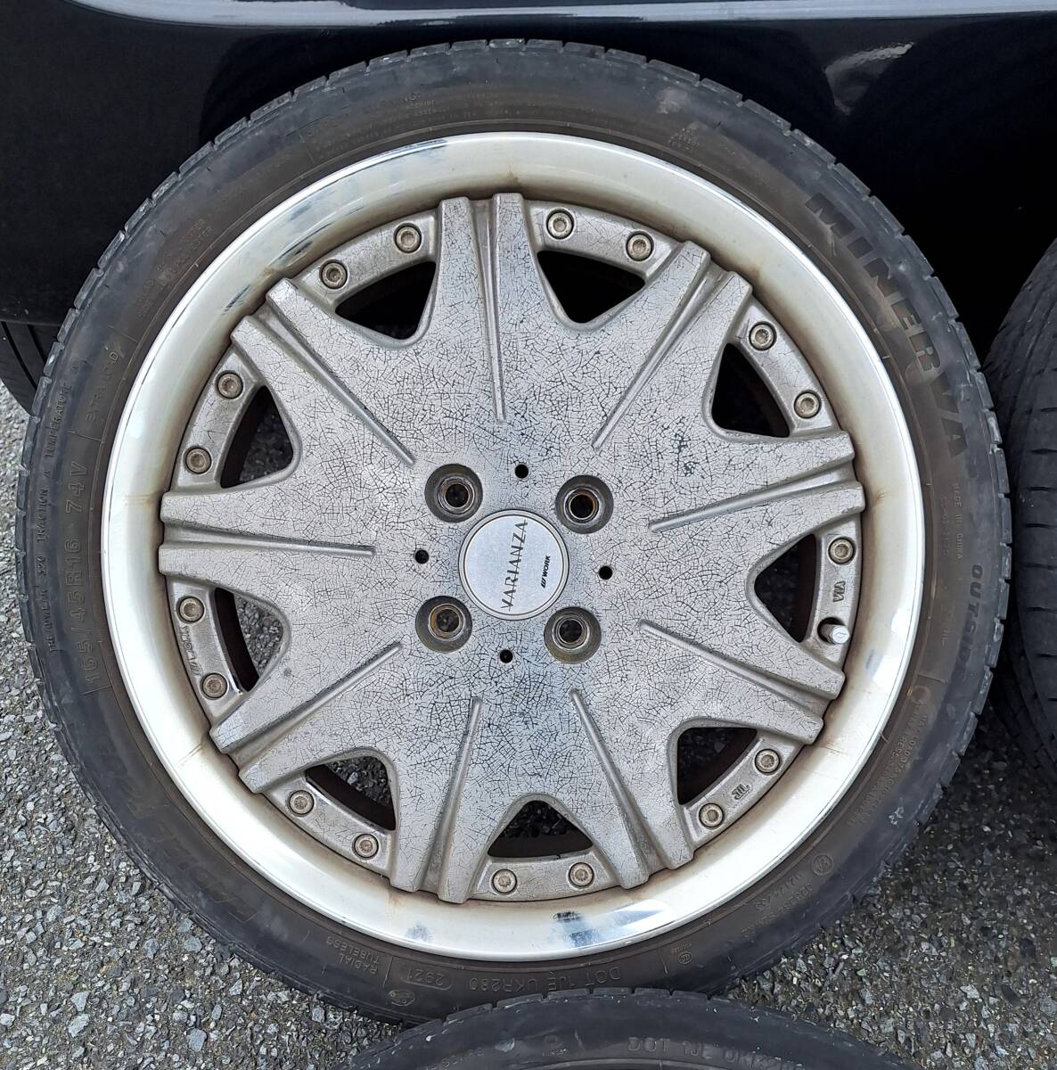 Work製☆16インチ【タイヤ付き】アルミホイールセット、165/45R16☆ハンコックタイヤ、ワゴンR、ラパン、タント、NBOX、ムーヴカスタム_画像5