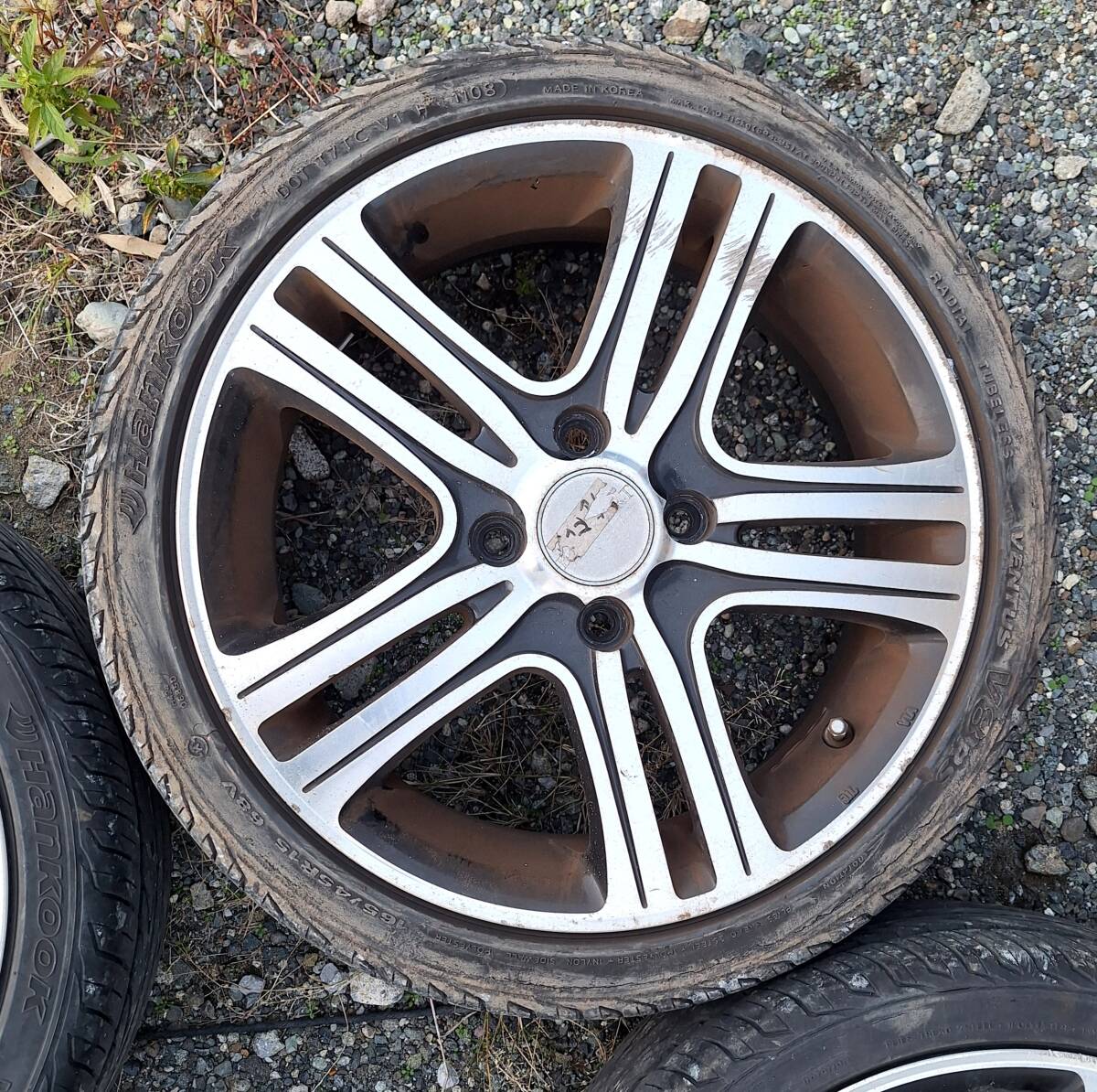 15インチ【タイヤ付き】アルミホイールセット、165/45R15☆ハンコックタイヤ、ワゴンR、ラパン、タント、NBOX、ムーヴカスタム_画像4