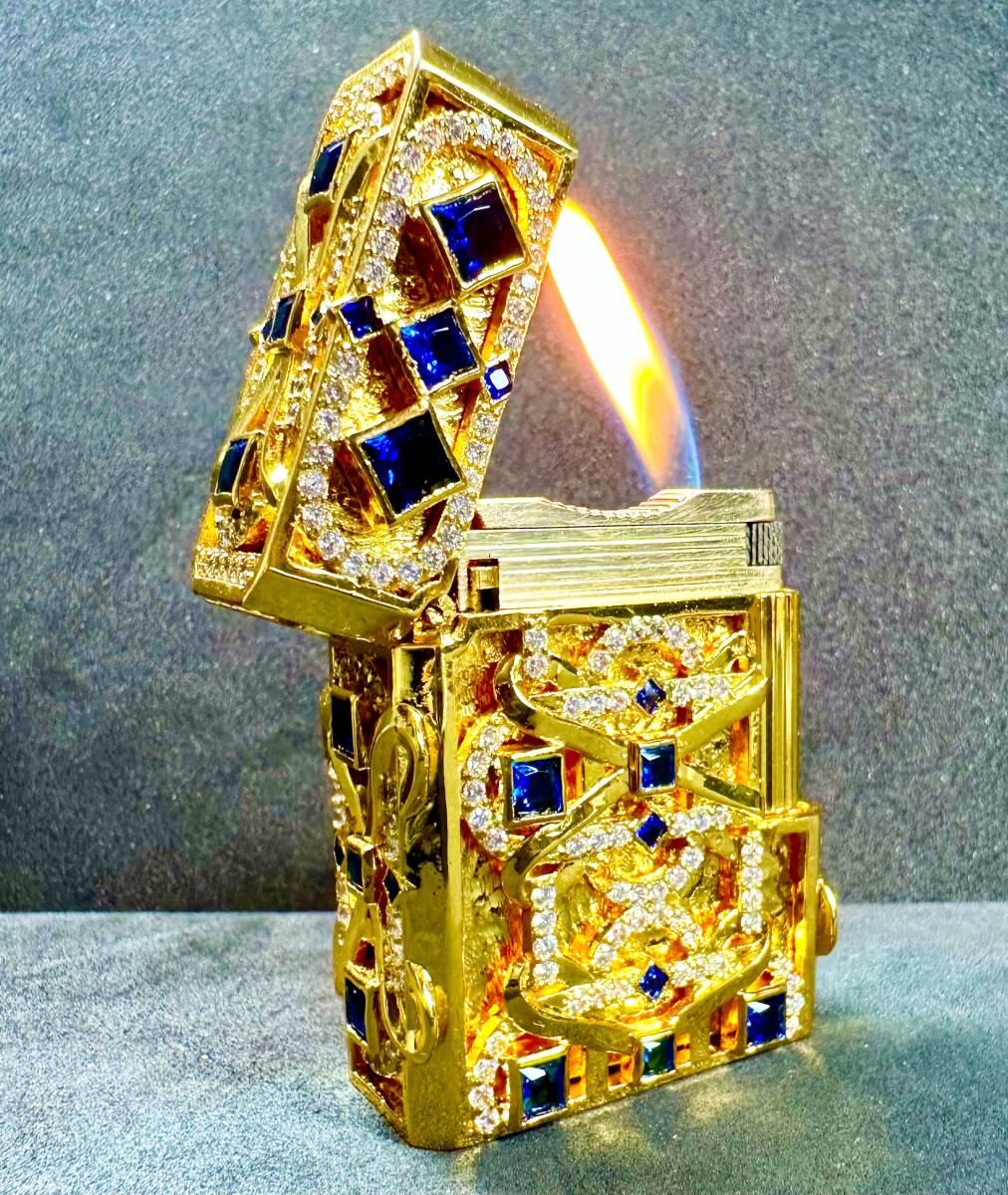 M112 S.T. デュポン ライン1 ゴールドフィルド ガスライター St Dupont Ligne 1 Gold Filled Outer Jacket_画像10