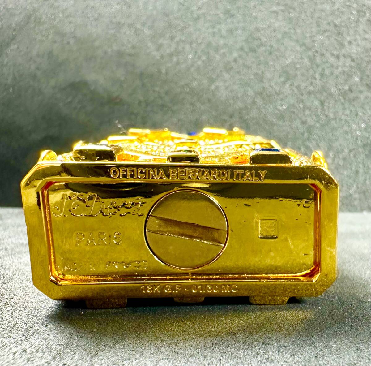 M112 S.T. デュポン ライン1 ゴールドフィルド ガスライター St Dupont Ligne 1 Gold Filled Outer Jacket_画像6