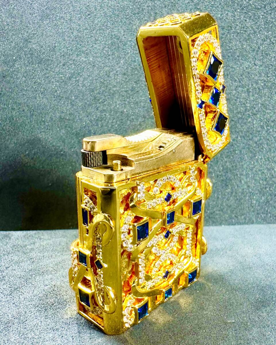 M112 S.T. デュポン ライン1 ゴールドフィルド ガスライター St Dupont Ligne 1 Gold Filled Outer Jacket_画像8