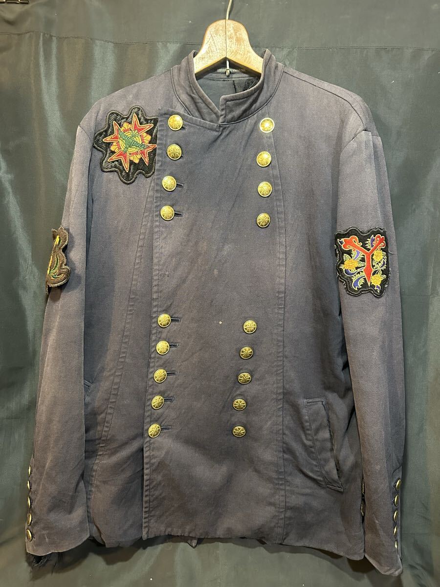 10s Yohji Yamamoto POUR HOMME ヨウジヤマモト プールオム HD-J33-005 刺繍入り ミリタリー ジャケット 男性 秋冬 コーデ 大きい 上着 黒_画像1