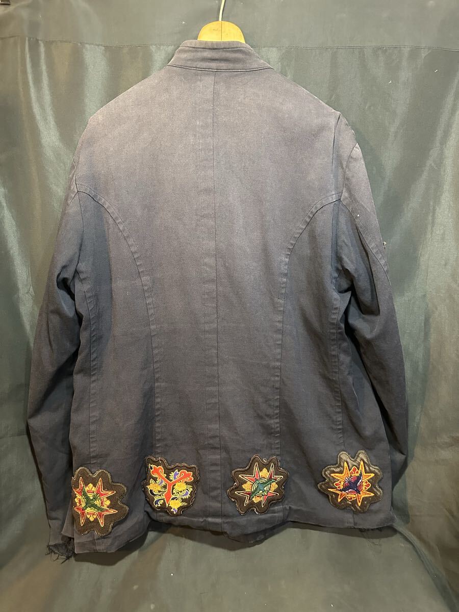 10s Yohji Yamamoto POUR HOMME ヨウジヤマモト プールオム HD-J33-005 刺繍入り ミリタリー ジャケット 男性 秋冬 コーデ 大きい 上着 黒_画像2