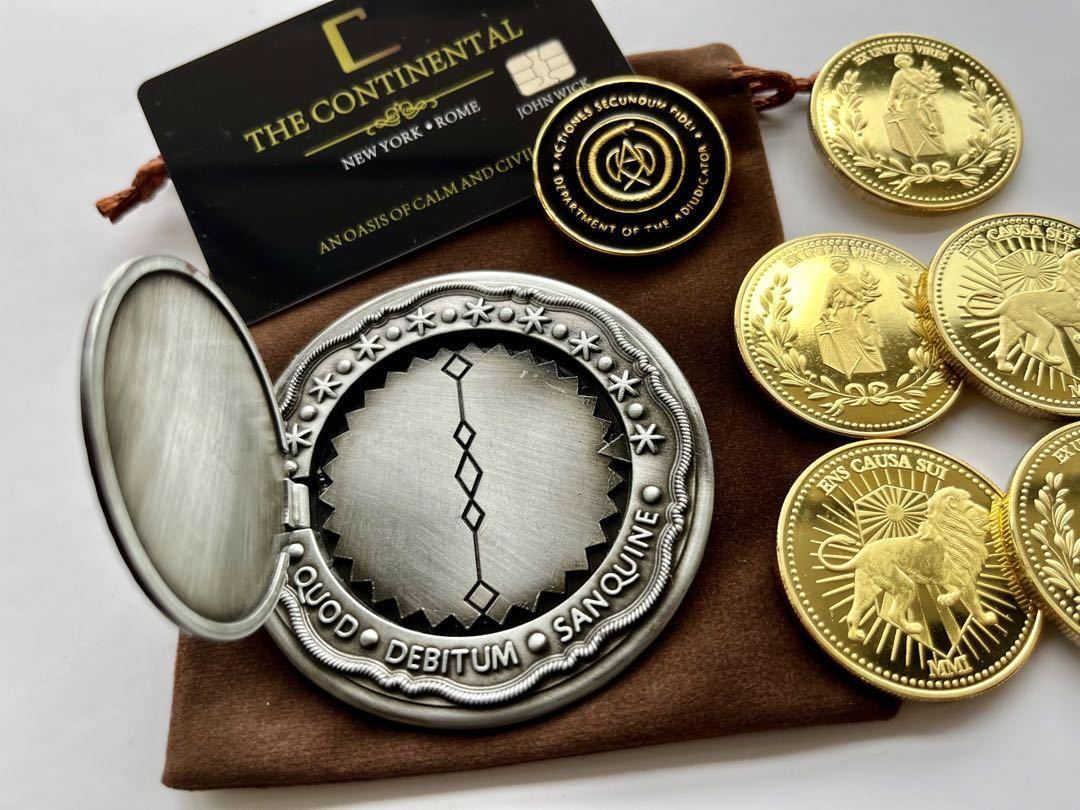 送料込み ジョン・ウィック　コイン　裁定人メダル　カード　血の誓印　専用袋　セット　新品 キアヌリーブス_画像3