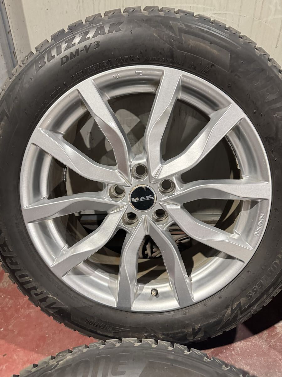  レンジローバースポーツ MAK 20インチ 8.5J +47 PCD120 5H スタッドレス バリ山 BS DM-V3 2023年製 タイヤホイール 4本セット 札幌_画像2
