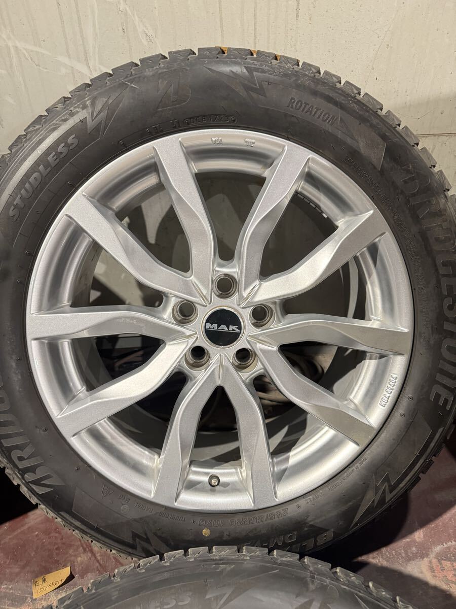  レンジローバースポーツ MAK 20インチ 8.5J +47 PCD120 5H スタッドレス バリ山 BS DM-V3 2023年製 タイヤホイール 4本セット 札幌_画像3