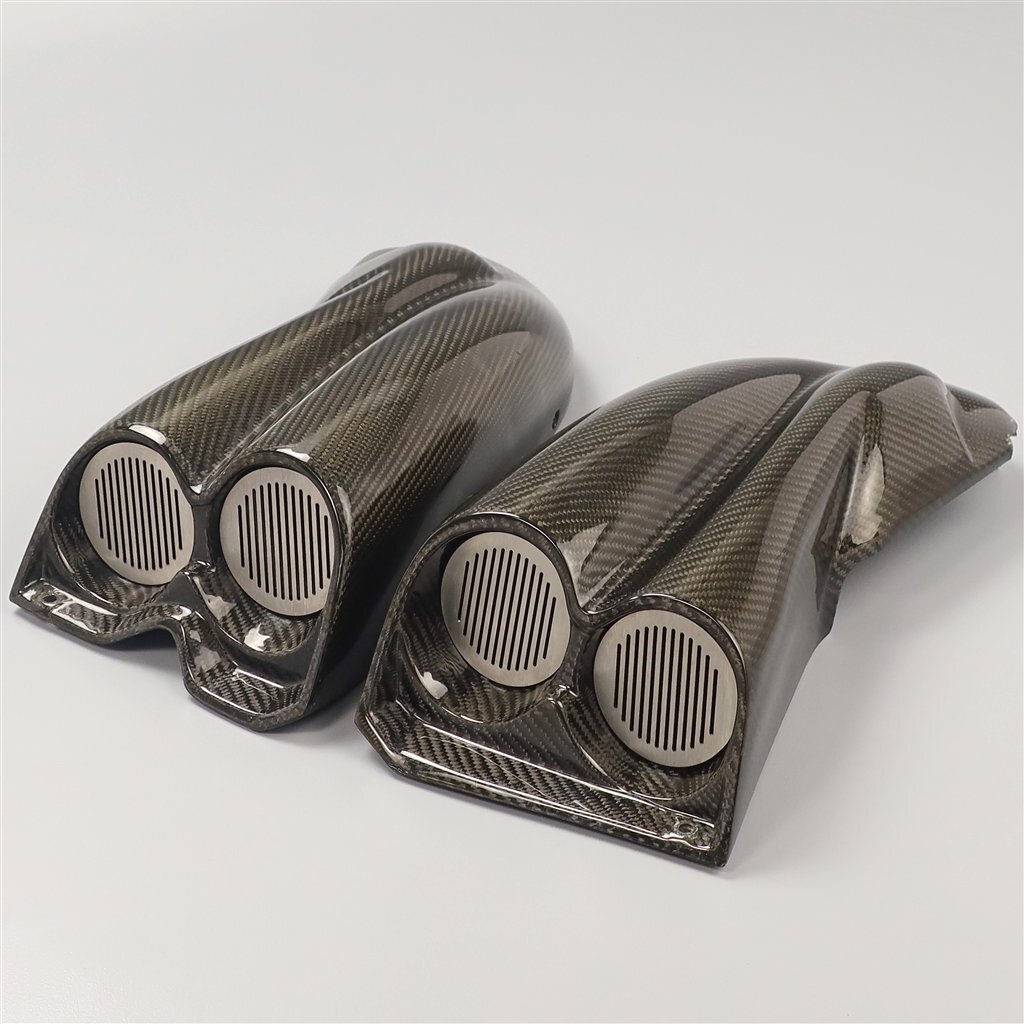 ♪V-MAX1200/～'07 社外 綾織カーボン ダクトカバー 左右SET (Y1104D14)_画像1