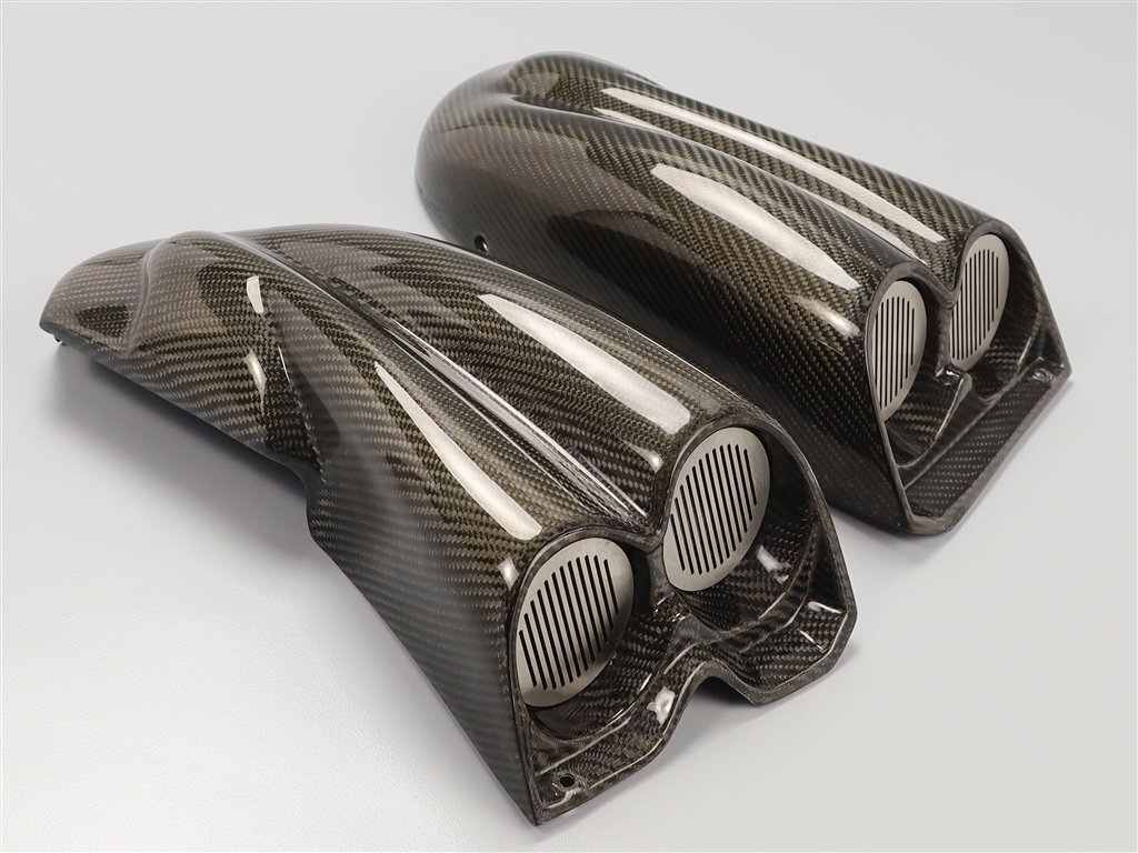 ♪V-MAX1200/～'07 社外 綾織カーボン ダクトカバー 左右SET (Y1104D14)_画像2