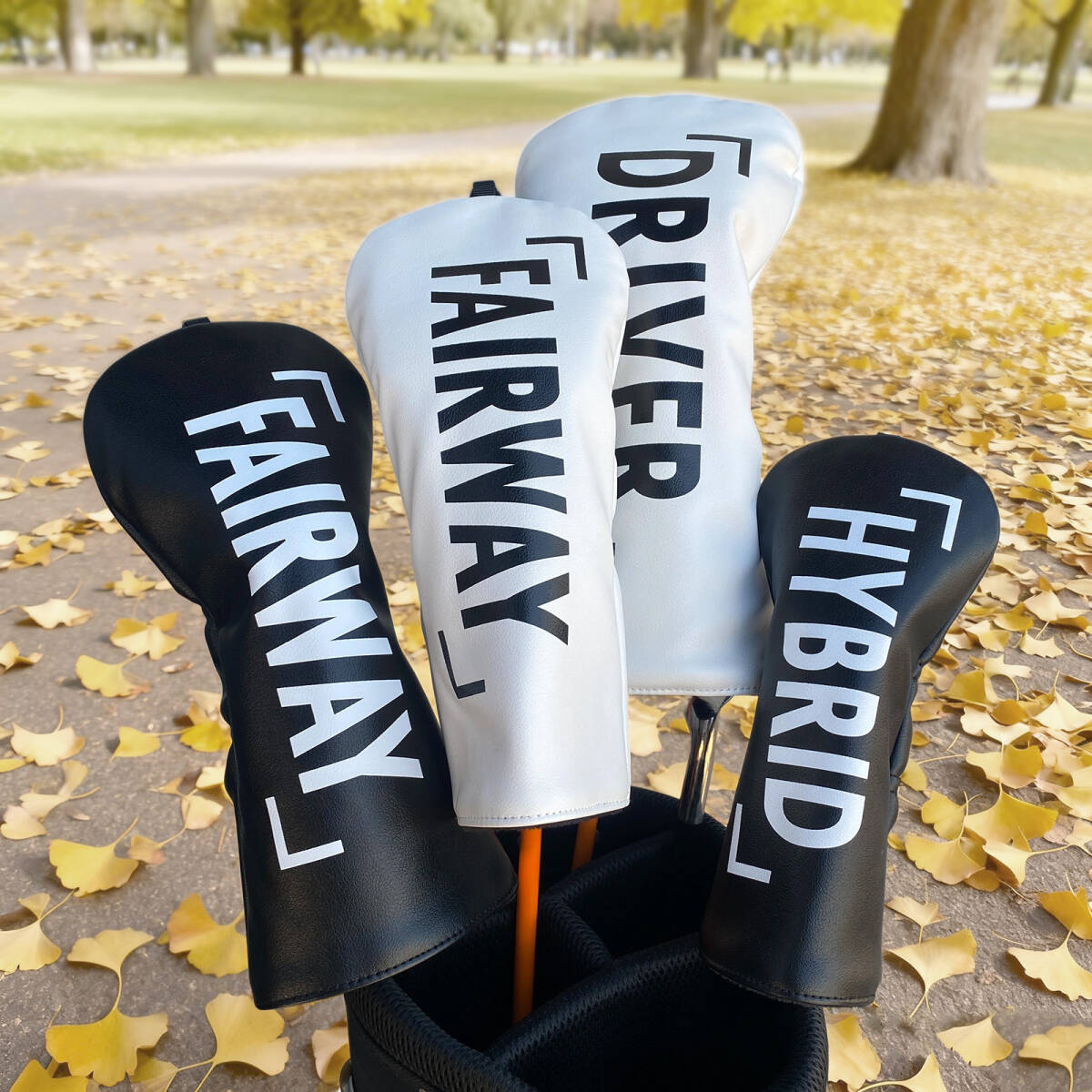 【わかえゴルフ】ヘッドカバー ユーティリティ フェアウェイウッド ドライバー ゴルフヘッドカバー 防水仕様 文字カバー 4点セット_画像1