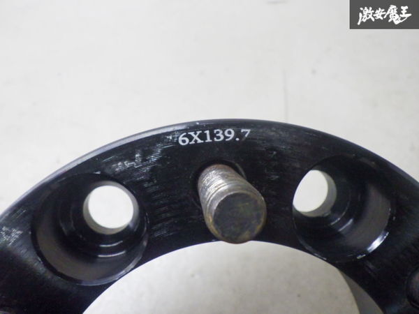 社外 ワイド スペーサー ワイトレ ワイドトレッドスペーサー 黒 2個セット 厚み約30ｍｍ ハブ径約106.4㎜ 6穴 PCD139.7 M12 P1.5 棚2B22_画像6