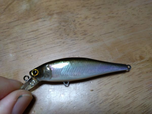 【カスタム（アワビ貼り）】ラッキークラフト　ビーフリーズ65SP　白蝶貝_画像1