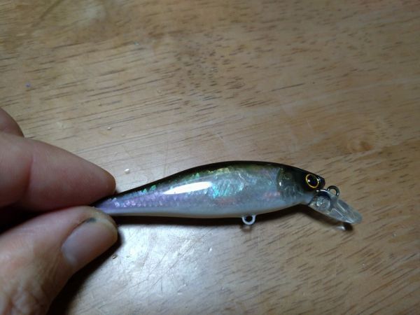 【カスタム（アワビ貼り）】ラッキークラフト　ビーフリーズ65SP　白蝶貝_画像2