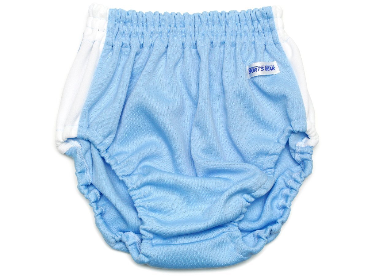 （LLサイズ）ジャージ生地★サイドライン　ハイレグ　ブルマ　サックブルー　BL13_画像1