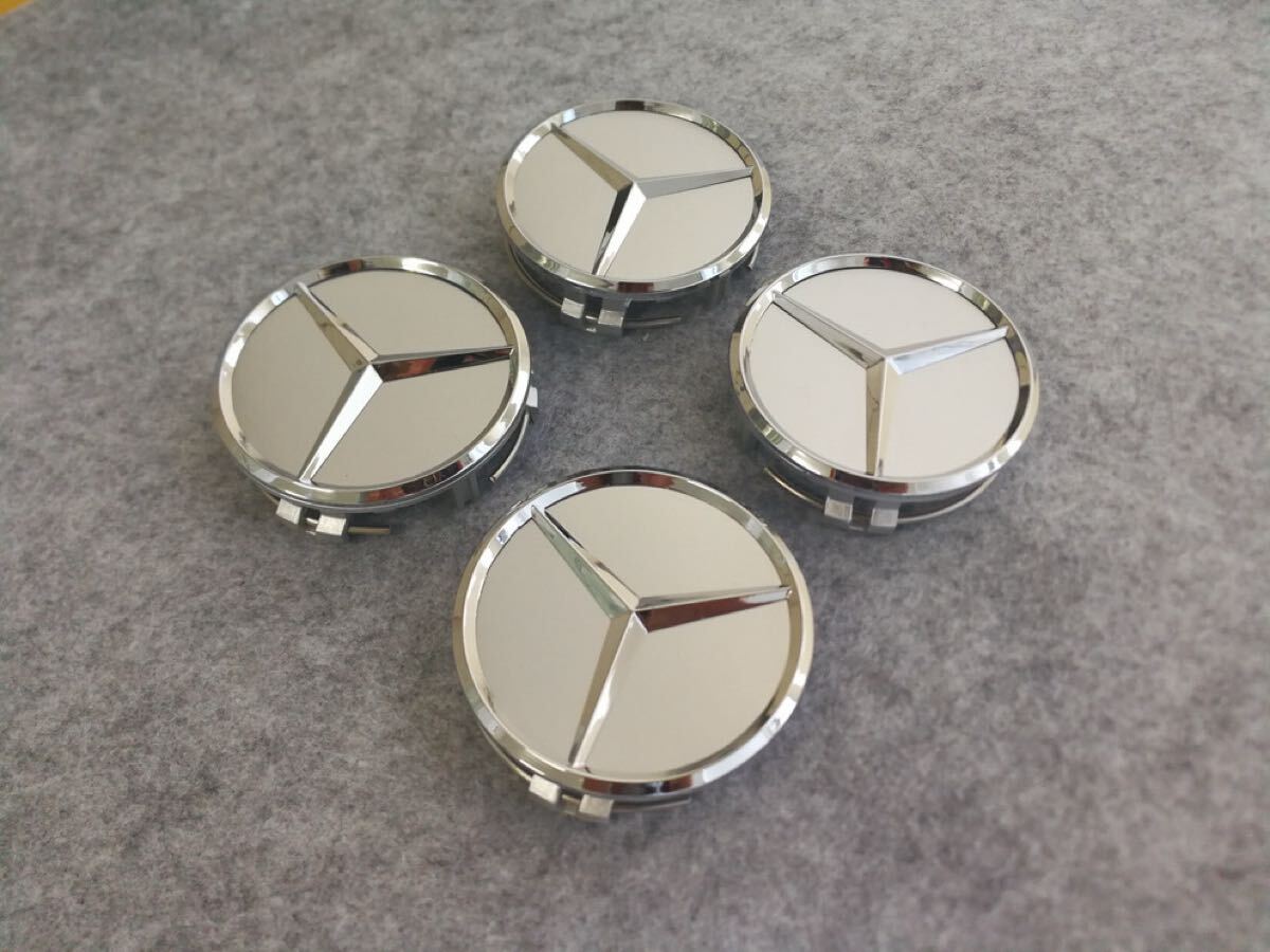 メルセデスベンツ ホイールセンターキャップ 4個セット 外径75mm ステッカー ハブキャップ 車 （dfr003）_画像2