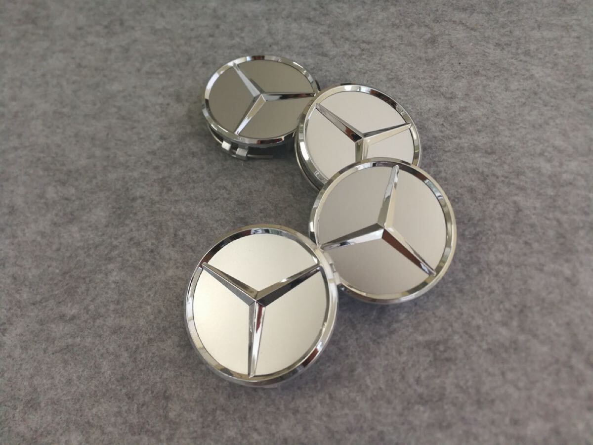 メルセデスベンツ ホイールセンターキャップ 4個セット 外径75mm ステッカー ハブキャップ 車 （dfr003）_画像4