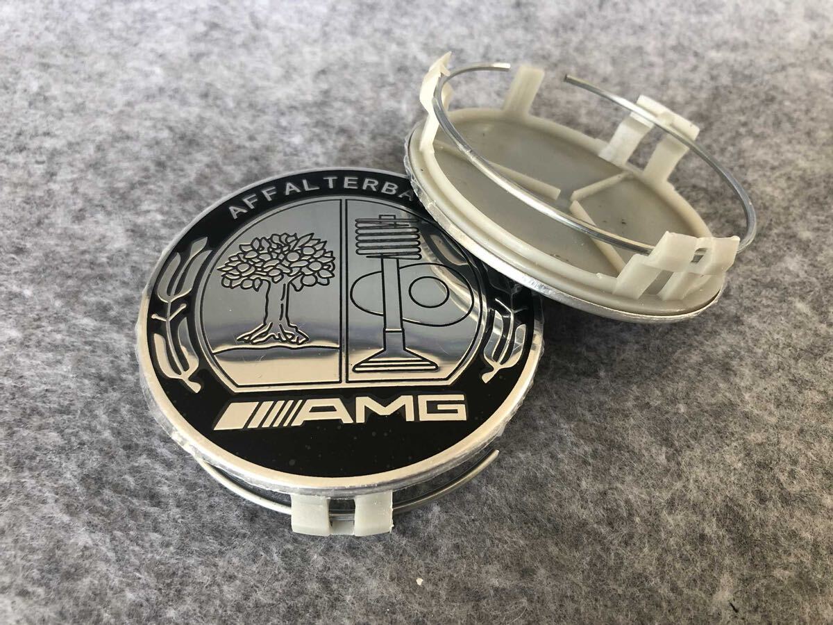 AMG メルセデスベンツ ホイールセンターキャップ 4個セット 外径75mm ステッカー ハブキャップ 車 （dfr045）_画像5