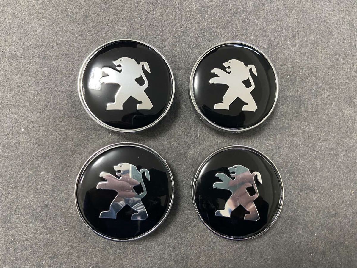 プジョー ホイールセンターキャップ 4個セット 外径60mm ステッカー ハブキャップ 車 (Tdfr311)_画像1