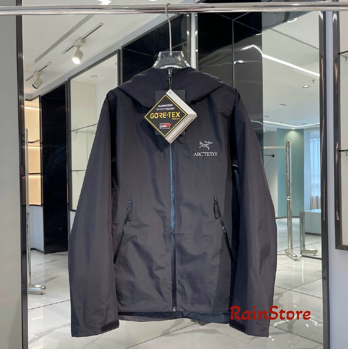 ARC'TERYX メンズマウンテンパーカー ブルゾン ブラック Sサイズ ウインドブレーカー スキージャケット BETA LT GORE-TEX 防水 フード付_画像1