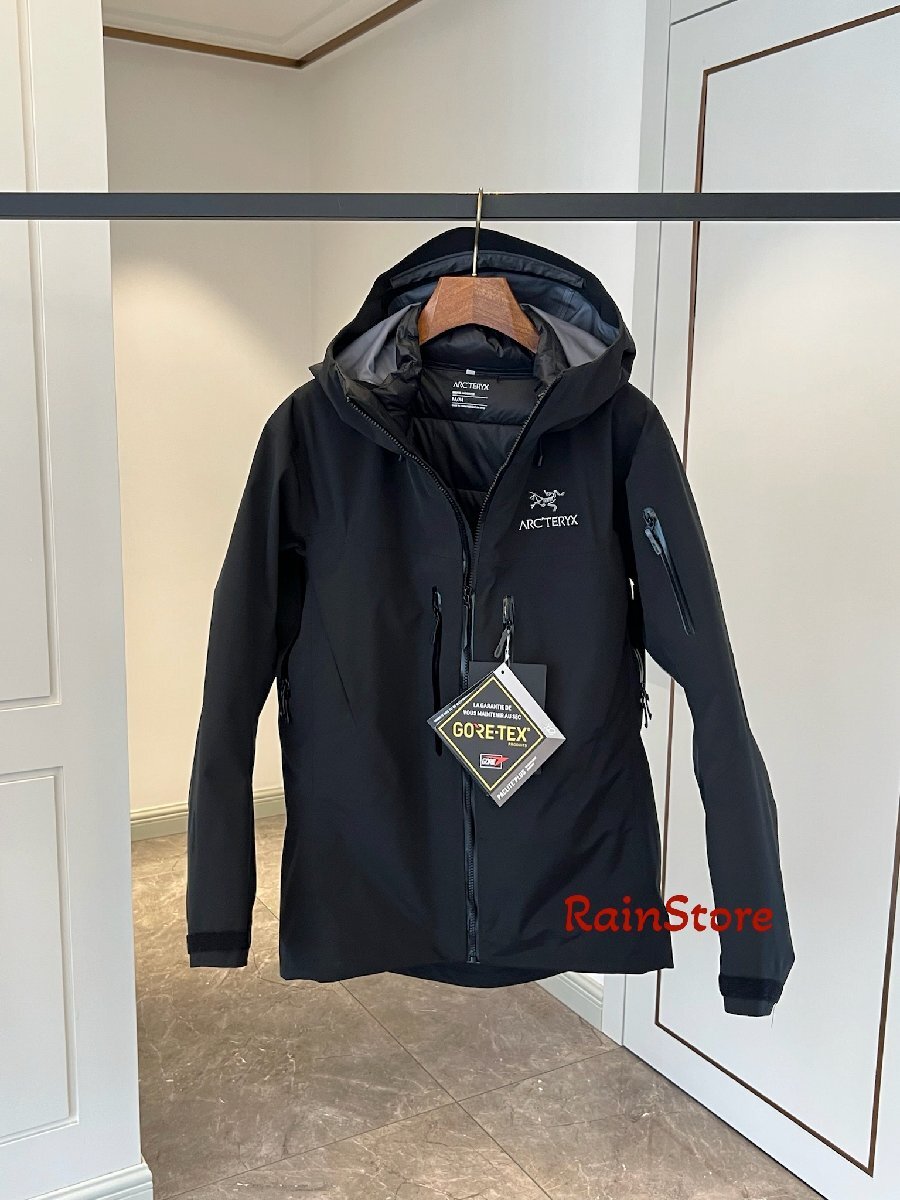 ARC'TERYX メンズマウンテンパーカー Alpha SV7 3-in-1ジャケット ブラック S セパレート ダウンインナー付 ウインドブレーカー 男女兼用_画像3