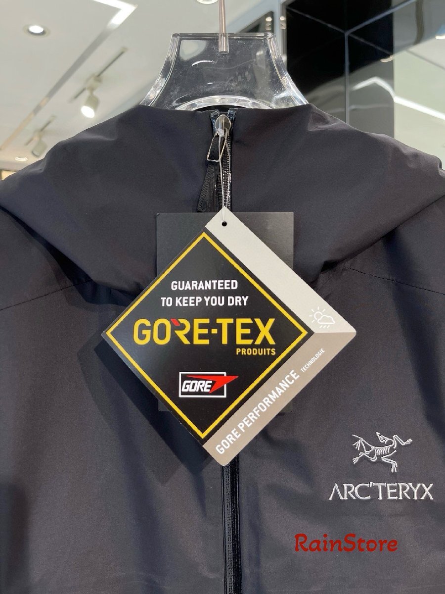 ARC'TERYX メンズマウンテンパーカー ブルゾン ブラック Sサイズ ウインドブレーカー スキージャケット BETA LT GORE-TEX 防水 フード付_画像5