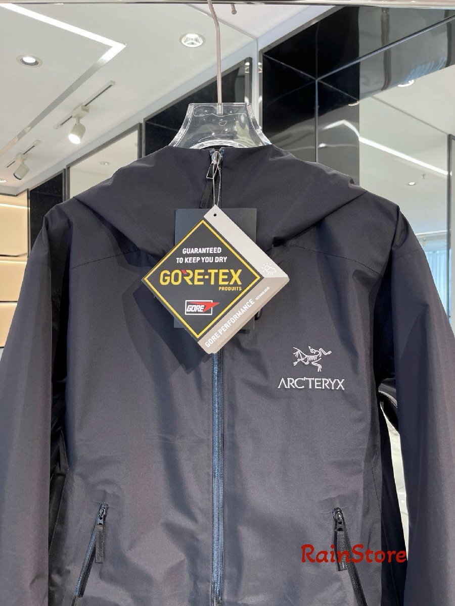 ARC'TERYX メンズマウンテンパーカー ブルゾン ブラック Sサイズ ウインドブレーカー スキージャケット BETA LT GORE-TEX 防水 フード付_画像3