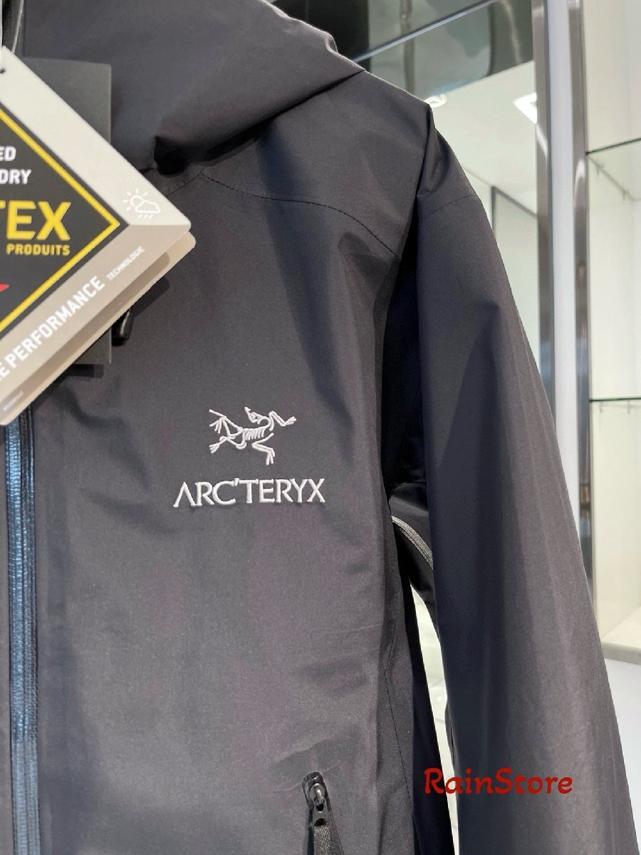 ARC'TERYX メンズマウンテンパーカー ブルゾン ブラック Sサイズ ウインドブレーカー スキージャケット BETA LT GORE-TEX 防水 フード付_画像4